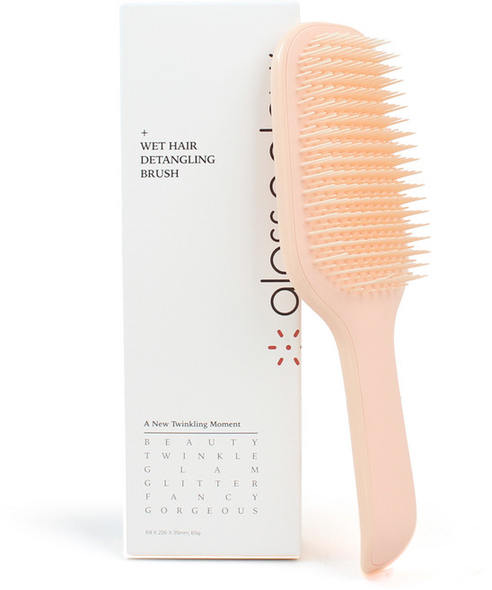 글로스앤글로우 촘촘빗살 웻헤어 디탱글링 브러쉬, 1개, SALMON