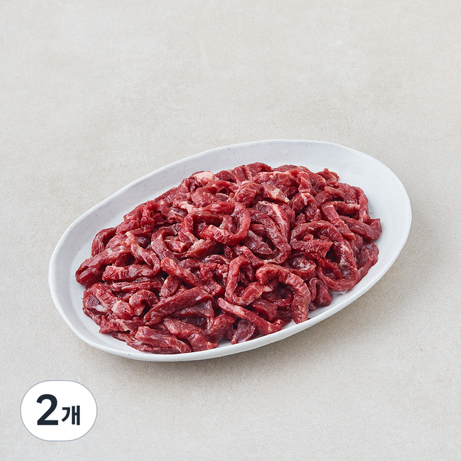 육교시 한우 정육 1++등급 잡채용 (냉장), 2개, 300g