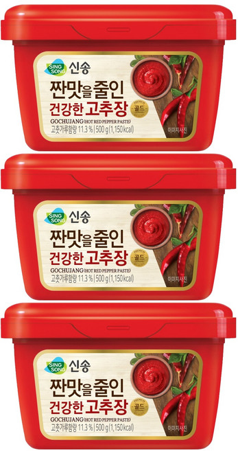 신송 짠맛을 줄인 건강한 고추장, 500g, 3개