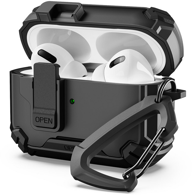 신지모루 에어팟 아머락 분실 방지 잠금 케이스, 블랙, 1개, 에어팟 프로2 / 1