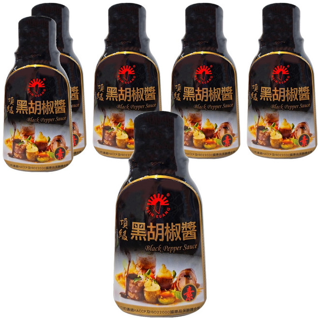 新光洋菜 黑胡椒醬 素, 300g, 6瓶