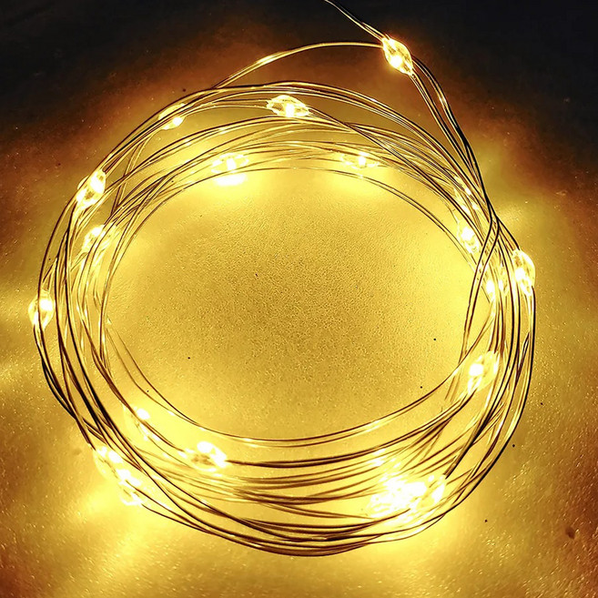 LED 20燈 USB/電池兩用銅線燈, 四彩, 1組