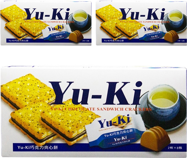 Yu-Ki 夾心餅 巧克力口味, 150g, 3盒
