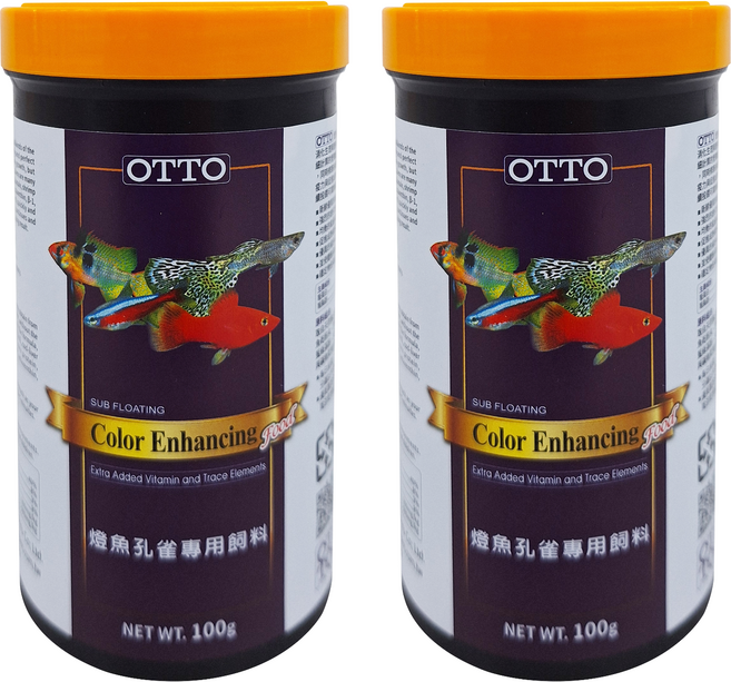 OTTO 建興水族 燈魚孔雀專用飼料, 100g, 2瓶