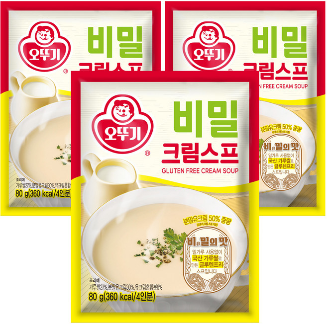 오뚜기 비밀스프 크림, 3개, 80g