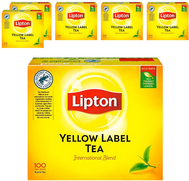 Lipton 立頓 黃牌紅茶, 2g, 100包, 6盒