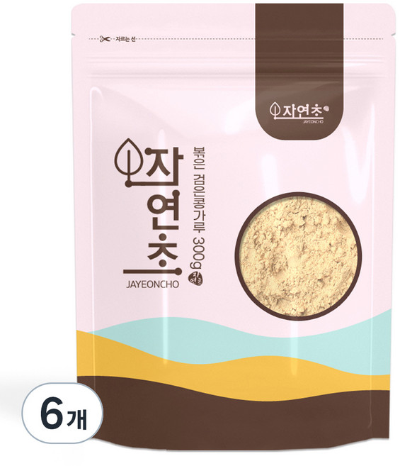 자연초 볶은 검은콩 가루, 6개, 300g