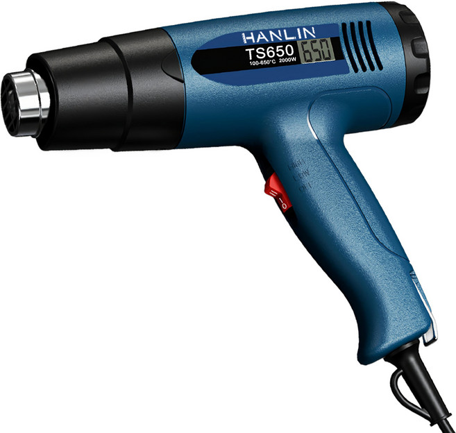 HANLIN 專業調溫側顯液晶熱風槍 TS650 2000W 110V 雙發熱絲設計, 1個