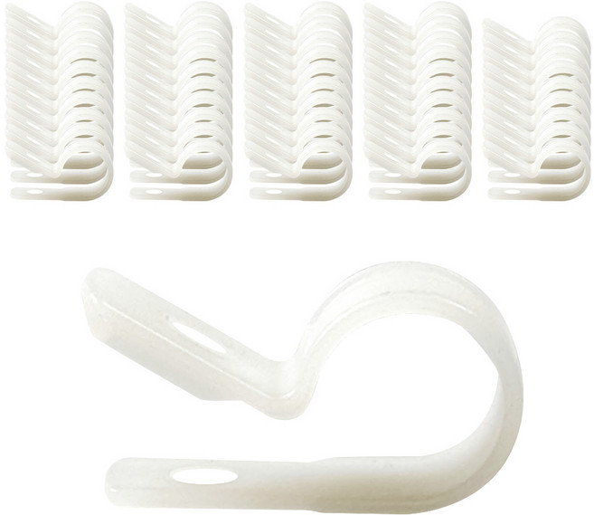 티라노타이 케이블 나일론 클램프, 50개, 화이트
