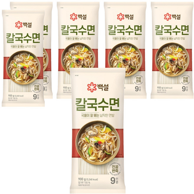 백설 칼국수면, 6개, 900g