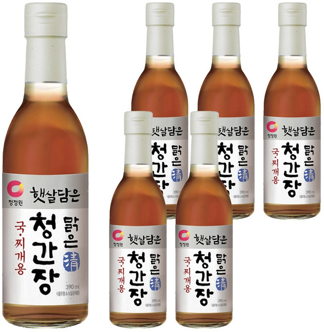청정원 햇살담은맑은청간장 국찌개용, 390ml, 6개