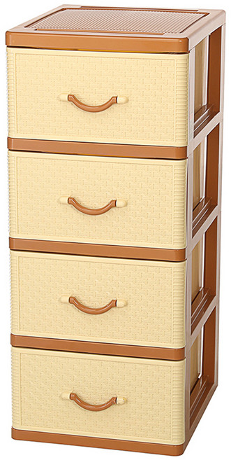 KEYWAY 聯府 吉藤四層抽屜櫃 JZ40, 4層, 橘色 + 米色