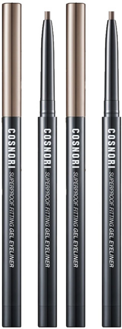 COSNORI 超防水服貼眼線膠筆 0.13g, 14 灰棕色, 2個