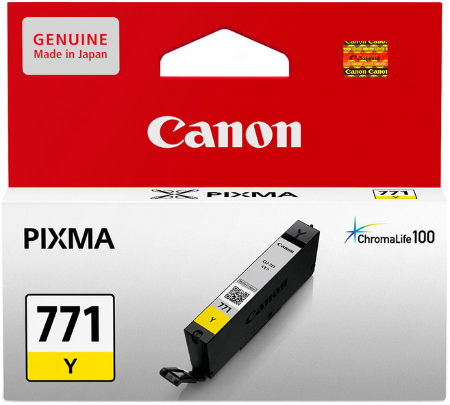 Canon 佳能 原廠正品墨水匣 CLI-771, 黃色, 1個