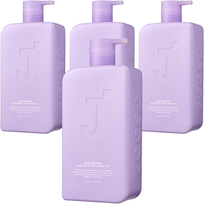 제이숲 실크 케라틴 헤어팩 트리트먼트 2X, 1L, 4개