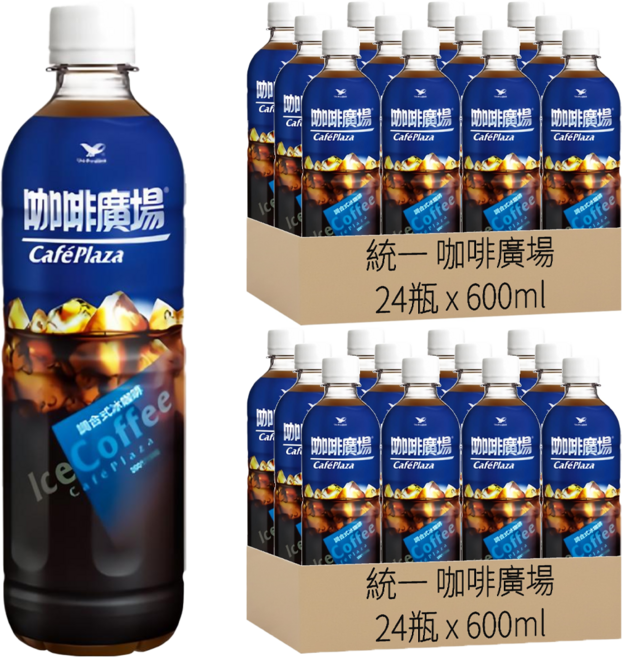 統一 咖啡廣場 調合式冰咖啡, 600ml, 48瓶