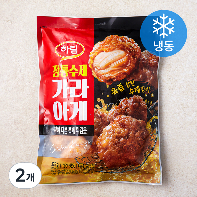 하림 전통수제 가라아게 (냉동), 375g, 2개
