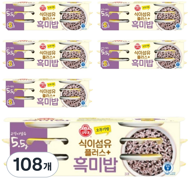 오뚜기 오뚜기밥 식이섬유 플러스 흑미밥, 130g, 108개