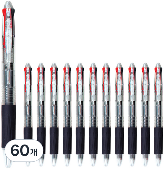 모닝글로리 슬립온 3색 볼펜 0.7 mm, 화이트, 60개