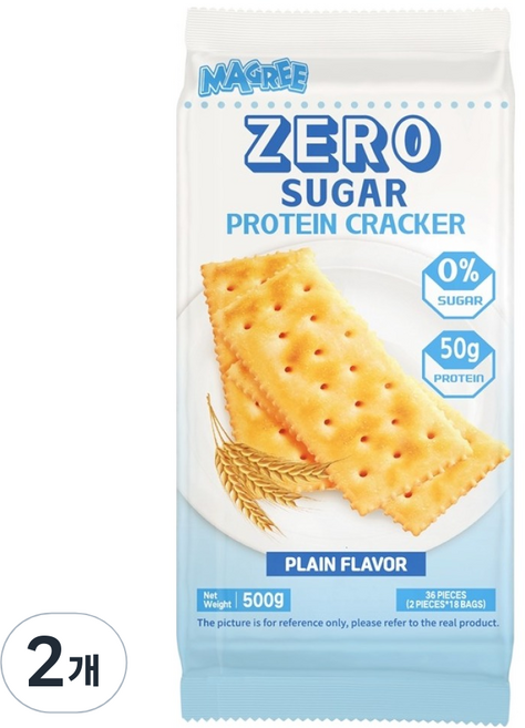 매그리 제로 슈거 프로틴 크래커 플레인맛, 500g, 2개