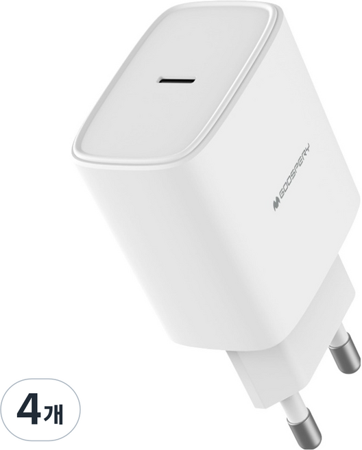 구스페리 25W GaN PPS PD 3.0 초고속 충전기 어댑터, 화이트, 4개