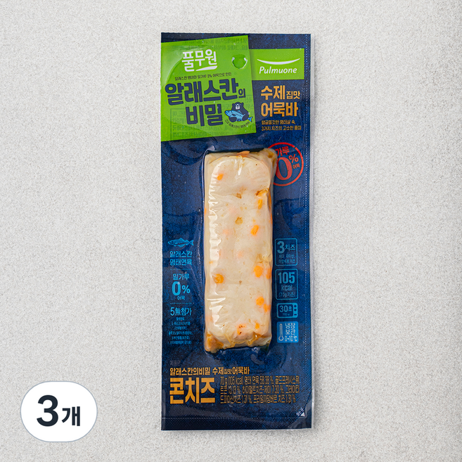 풀무원 알래스칸의비밀 수제 집맛 어묵바 콘치즈, 70g, 3개