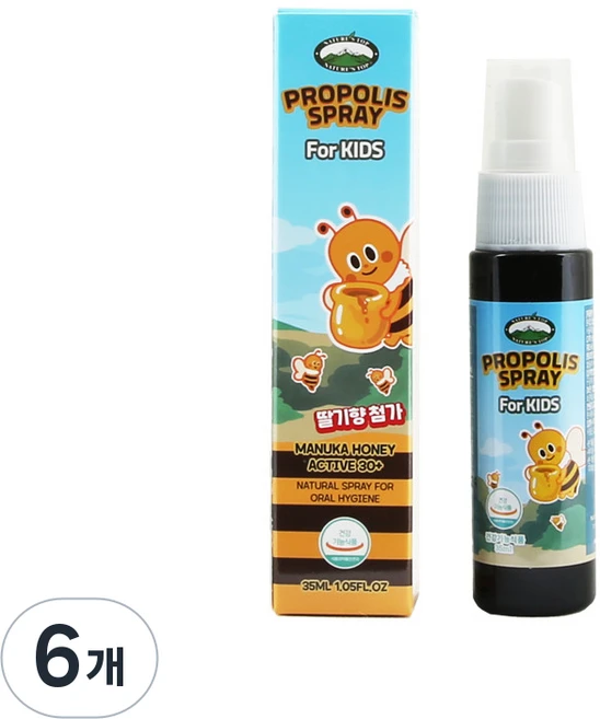 네이쳐스탑 키즈 프로폴리스 스프레이 딸기향, 6개, 35ml - 쿠팡