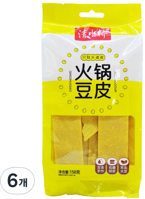 청수교 두유피 말린두부피, 150g, 6개