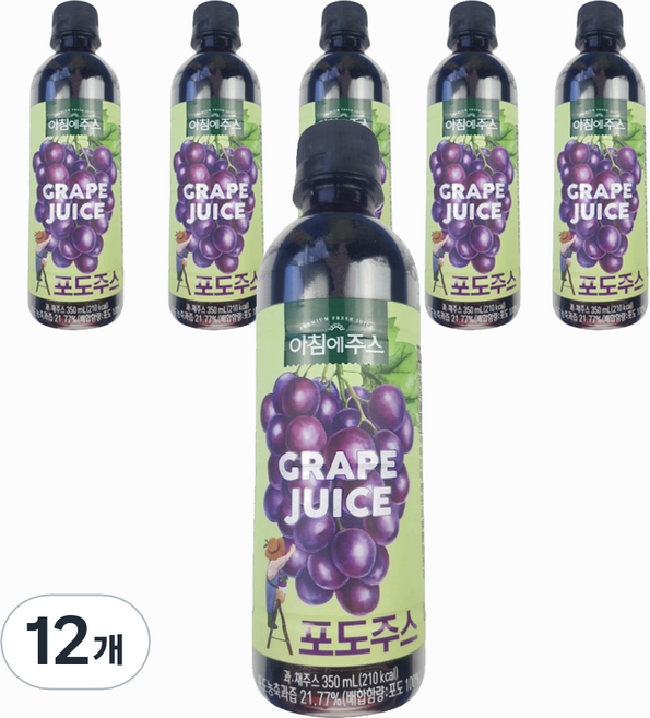 Seoul Milk 首爾牛奶 早餐果汁葡萄汁, 350ml, 12瓶