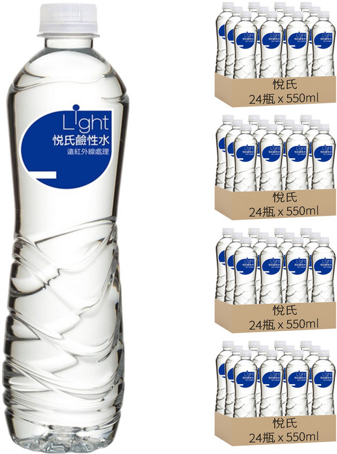 悅氏 Light鹼性水, 550ml, 96瓶