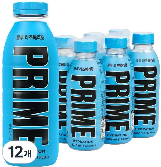 드링크프라임 하이드레이션 블루라즈베리향, 12개, 500ml - 쿠팡