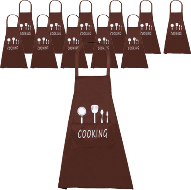 잇츠온 쿠킹 방수 앞치마, 브라운, 12개
