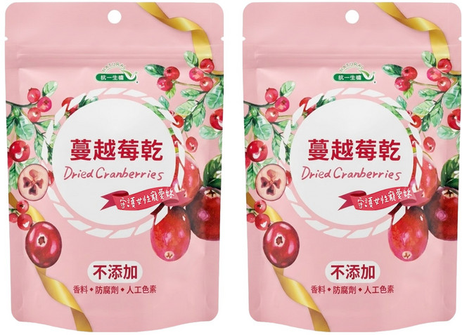 統一生機 蔓越莓乾, 100g, 2包