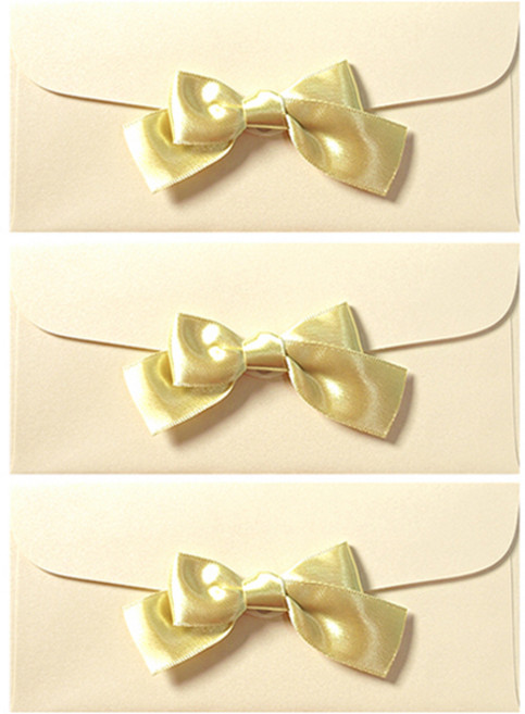 투영디자인 골드 리본 펄 돈 봉투, 소프트크림, 3개