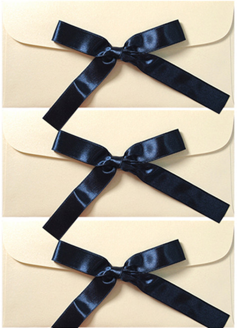 투영디자인 네이비 리본 펄 돈 봉투, 소프트크림, 3개