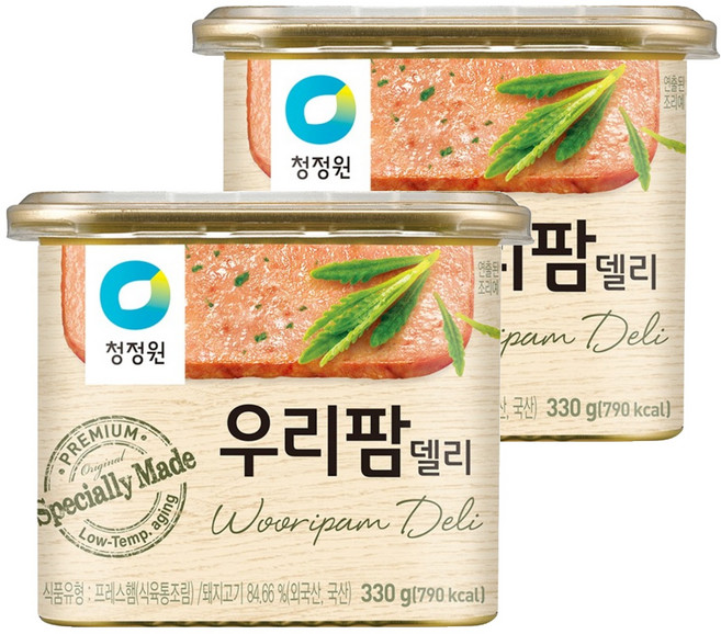 Uripam Chungjungone Deli 火腿罐頭, 330g, 2個