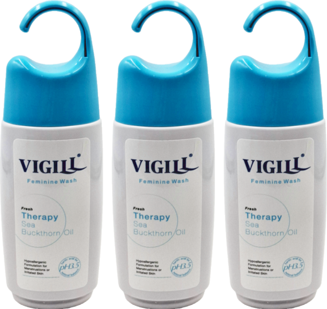 VIGILL 婦潔 私密沐浴露 生理加護型 加強舒淨 沙棘果油, 220ml, 3瓶
