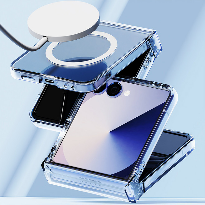 누아트 변색없이 투명한 어센틱클리어 힌지 보호형 맥세이프 호환 하드 휴대폰 케이스