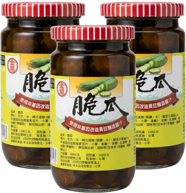 KIMLAN 金蘭 脆瓜, 396g, 3罐