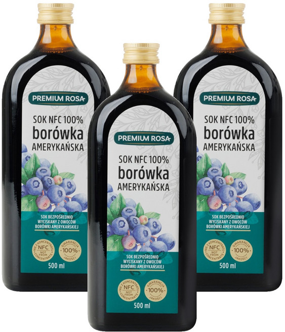 프리미엄로사 블루베리 원액 즙, 500ml, 3개