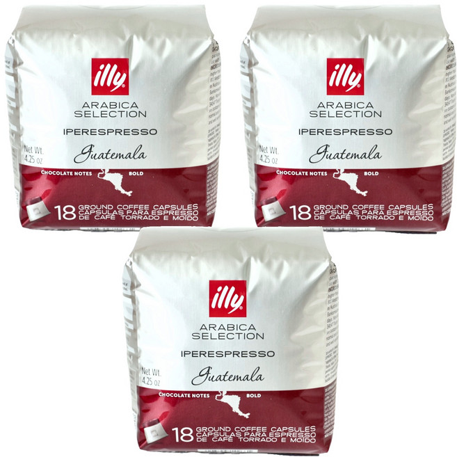 illy 意利 嚴選阿拉比卡咖啡膠囊 瓜地馬拉, 6.7g, 18顆, 3袋
