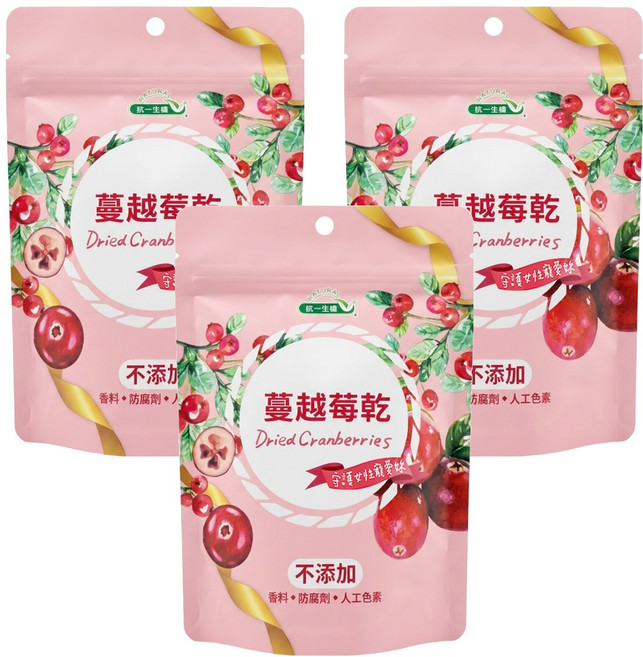 統一生機 蔓越莓乾, 100g, 3包