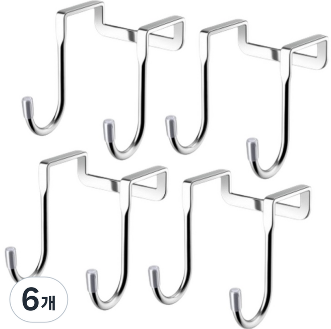 오템 다용도 문걸이 후크 소형 4p, 화이트, 6개