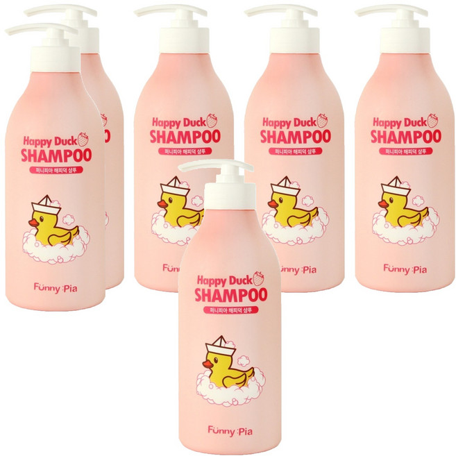 퍼니피아 유아용 해피덕 샴푸 스트로베리향, 500ml, 6개