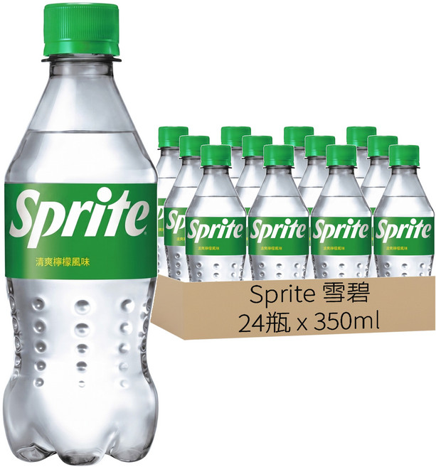 Sprite 雪碧 清爽檸檬風味, 350ml, 24瓶