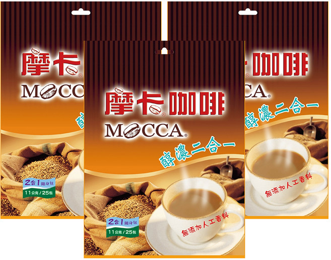 MOCCA 摩卡 醇濃二合一咖啡, 11g, 25包, 3袋