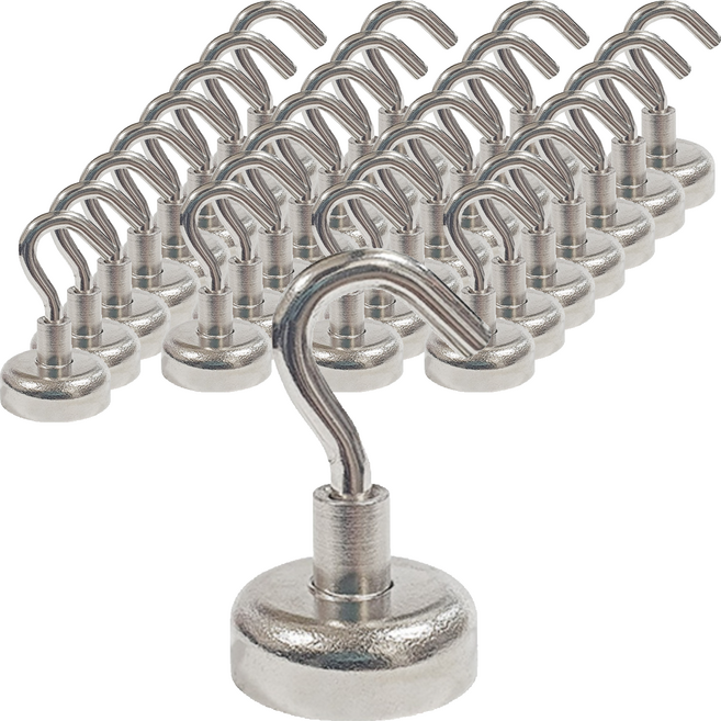 코지파파 초강력 고리 자석 후크 고리형 20mm, 실버, 30개