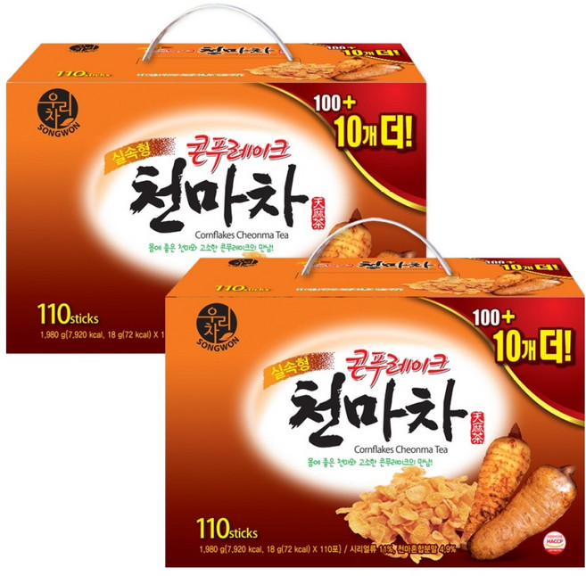 우리차 콘푸레이크 천마차, 18g, 110개입, 2개