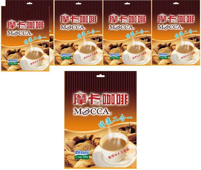 MOCCA 摩卡 醇濃二合一咖啡, 11g, 25包, 6袋