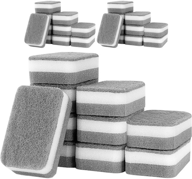 생활공식 양면 스펀지 수세미 그레이, 10개입, 3개